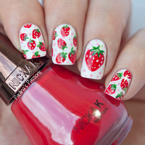 strawberry nail art | guest post by Paulina's Passions on Very Emily