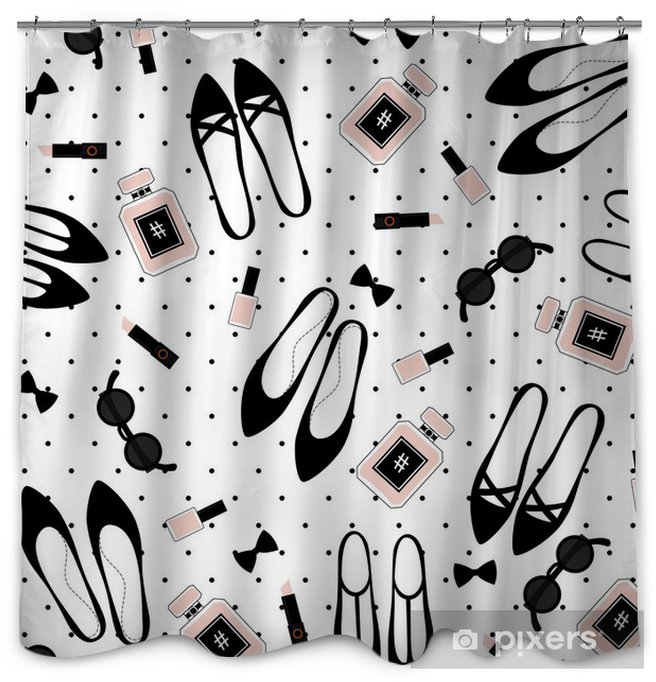 Seamless fashion accessories pattern. Cute fashion illustration with