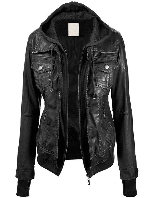 WANT! sweatshirt and leather jacket in one!! No more doubling up my
