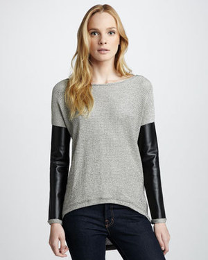 Generation Love Faux-Leather-Sleeve Sweater - Celebrities who wear