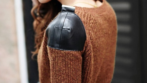 Sweater With Leather Accents | sweaters with leather details