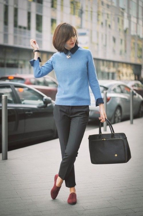 23 Stylish And Comfy Sweater Work Outfits For Girls - Styleoholic