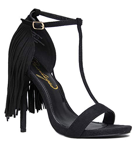 Amazon.com | Privileged Strada T-Strap Fringe Sandal | Sandals