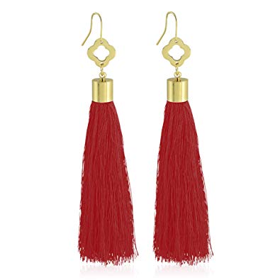 Amazon.com: Long Dangle Drop Dangle Tassel Earrings Style Jewelry in