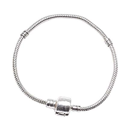 Amazon.com: Silver Plated Threaded Snake Chain Bracelet With