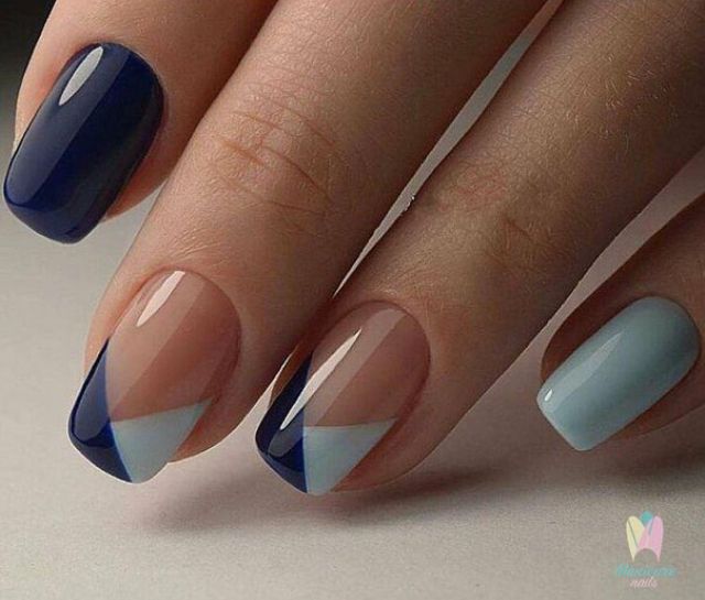 chevron triangle nails | Olive These Nails | Nails, Nail designs