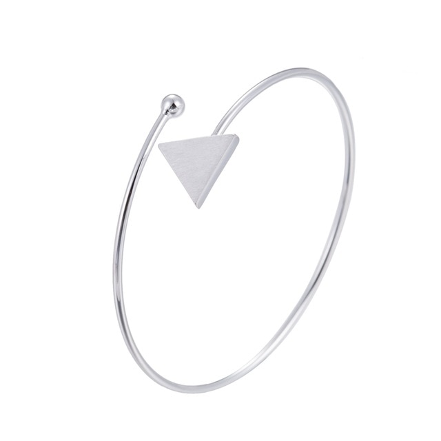 Hfarich 925 Sterling Silver Bangle Bracelets Womens Simple Geometric