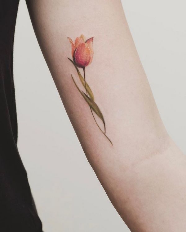 beautiful flowers tulip tattoos for women forearm | tattoos