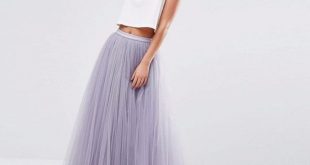 Elelgant Lilac Long Tulle Skirt A Line Floor Length Skirts Womens