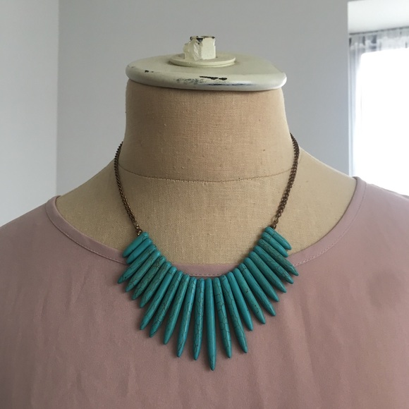 Urban Outfitters Jewelry | Uo Turquoise Spike Necklace | Poshmark