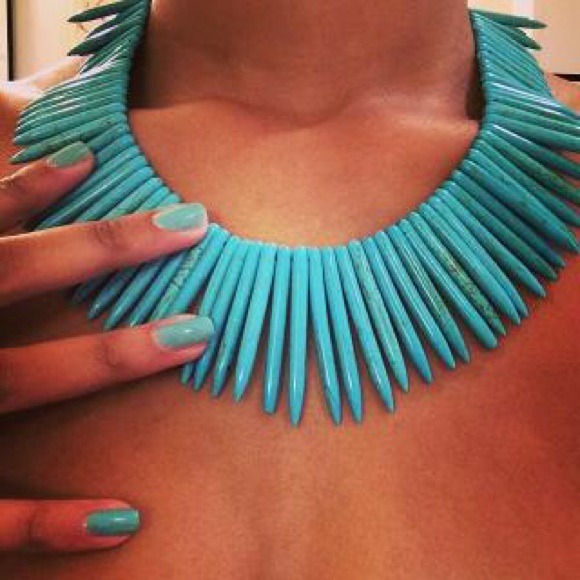Kenneth Jay Lane Jewelry | Turquoise Spike Necklace | Poshmark