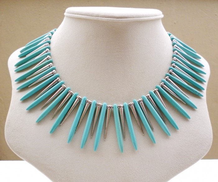 Turquoise howlite spike necklace Archives - Big Skies Jewellery