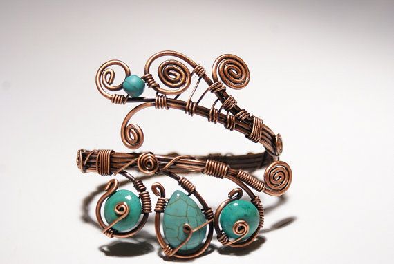 Copper and Turquoise Statement Bracelet | Wedding Jewelry