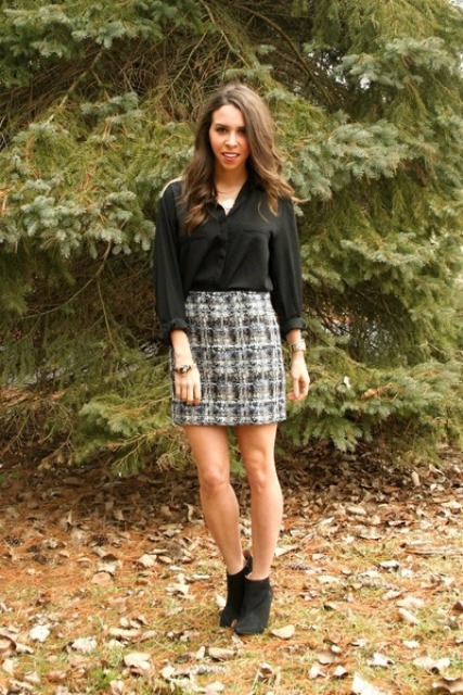 23 Excellent Tweed Skirt Ideas For This Fall - Styleoholic