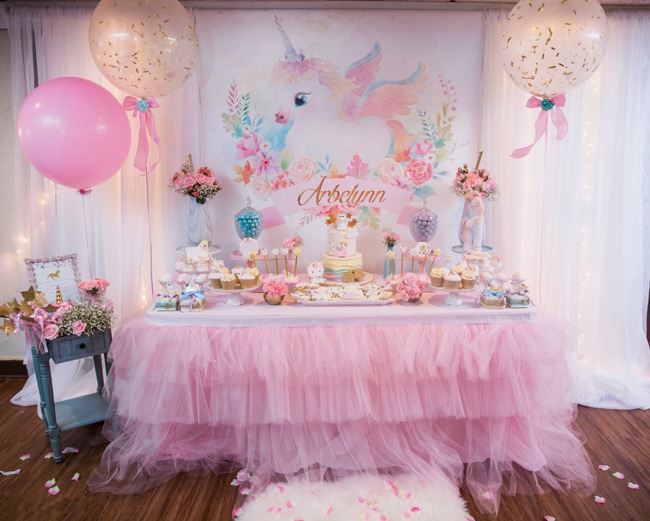 Baby Unicorn Themed First Birthday Party - Pretty My Party - Party Ideas