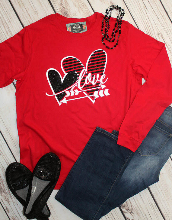 Love Valentine Shirt, Women Valentines Shirt, Heart Valentines Day