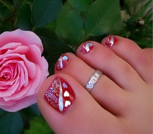 Toe Nail Art Designs For Valentines Day Toe Nails Design, Valentine
