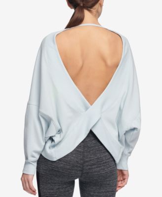 DKNY Sport Relaxed Open-Back Sweatshirt, Created for Macy's - Tops