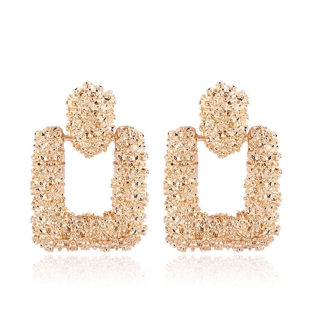 Vintage Earrings for women gold color Geometric statement earring