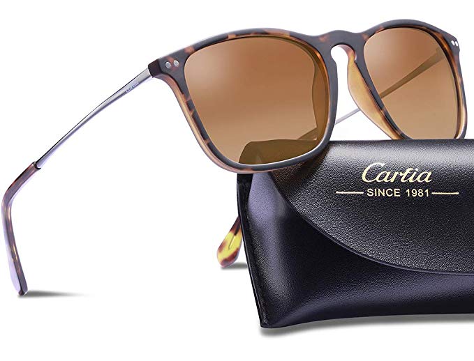 Amazon.com: Carfia Vintage Polarized Sunglasses for Men, 100% UV400