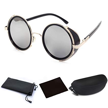 Amazon.com : Round Sunglasses Retro Punk Steampunk 50s Fashion