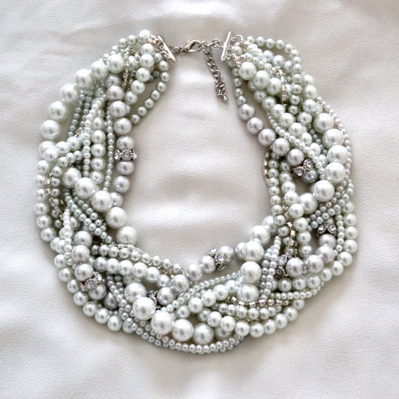 The Antoinette Bridal Pearl Statement Necklace // Vintage Inspired
