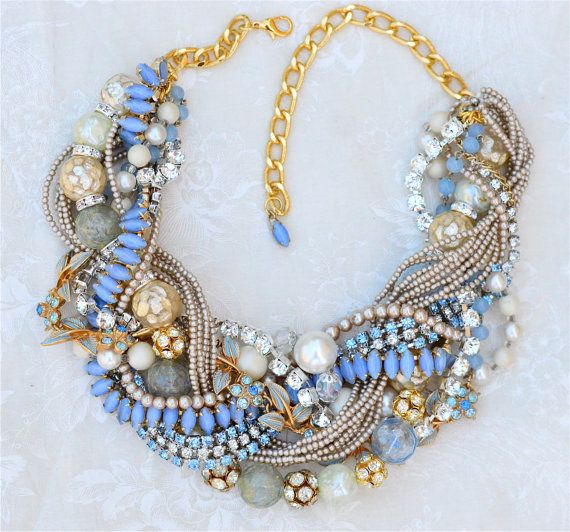 BACK IN STOCK Something Blue Champagne Pearl Necklace, Vintage