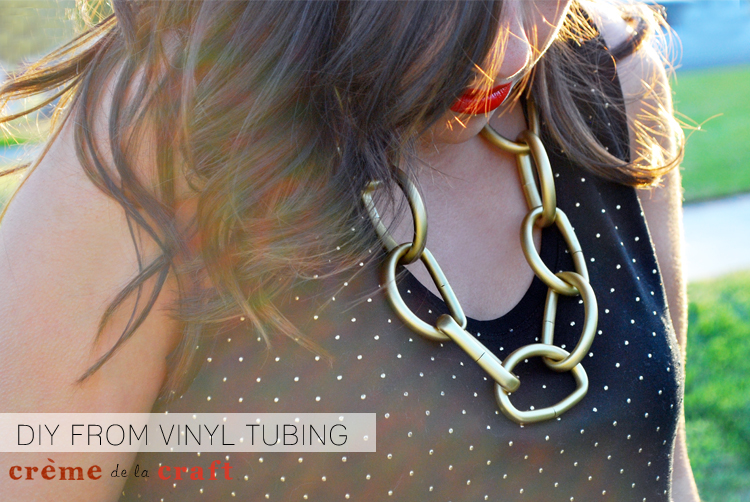 DIY: Chunky Chain Necklace From Vinyl Tubes
