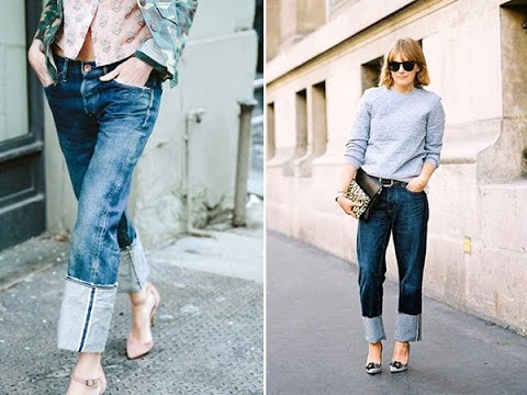 How to wear cuffed jeans with heels - YouTube