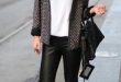 Picture Of stylish ways to wear leather pants right now 8