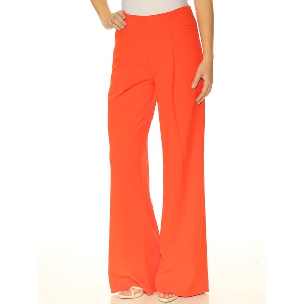 Shop INC Womens Orange Wide Leg Wear To Work Pants Size: 0 - Free