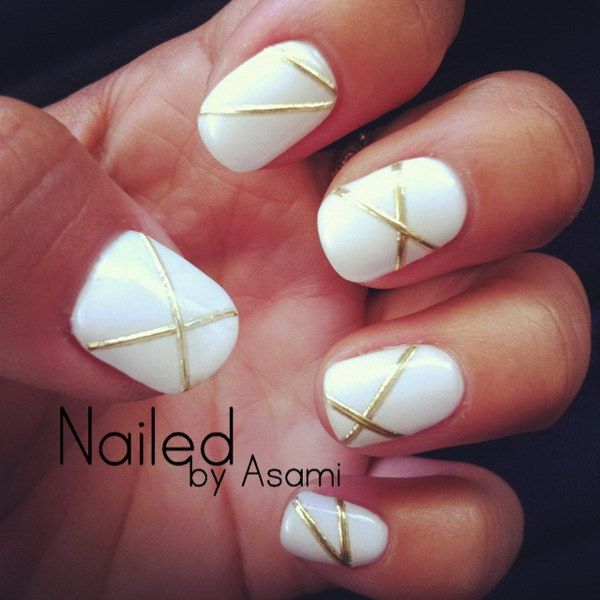35 Elegant and Amazing White and Gold Nail Art Designs | Nail Art