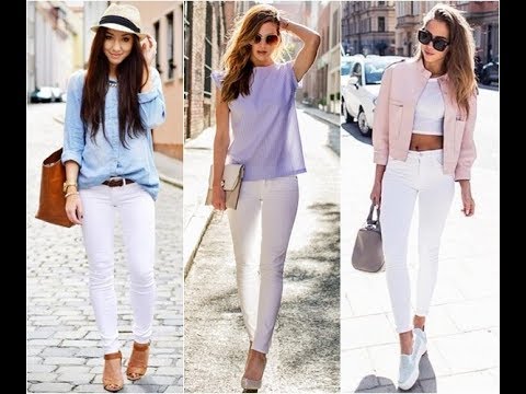 How to wear white skinny jeans in summer - YouTube