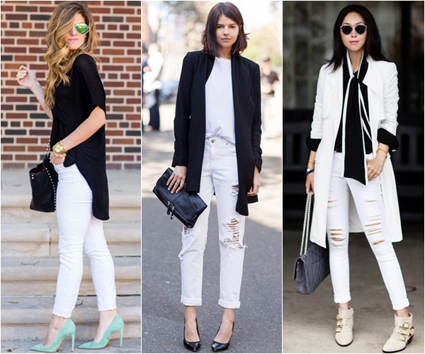 Ways to Wear White Skinny Jeans Spring Summer Trend | Gorgeautiful.com