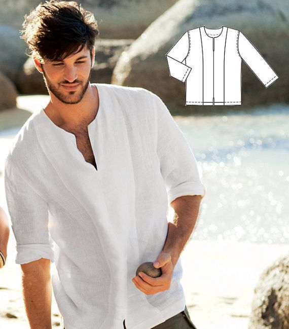 Free delivery/ /Man white groom linen shirt beach wedding party
