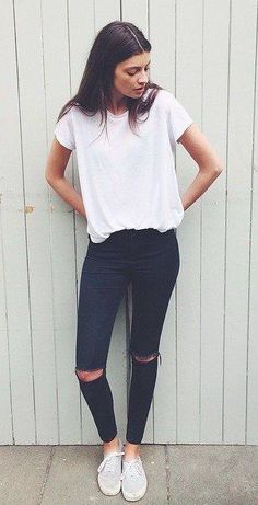 43 Best white tshirt outfit images | Casual outfits, Outfits, White