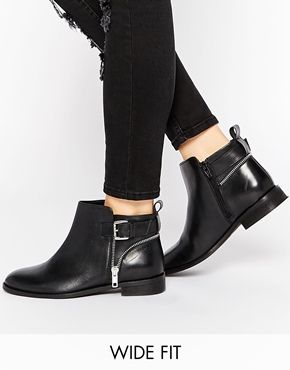 ASOS ALARM Wide Fit Leather Ankle Boots | xo in 2018 | Pinterest