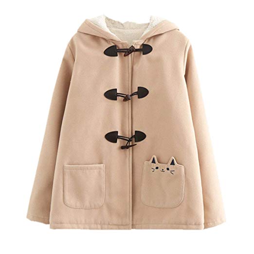 Womens Winter Coats Japanese Cute Thick Warm Hooded Jacket at Amazon