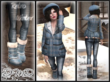 Second Life Marketplace - Retro Winter Outfit (cap, jacket, jeans