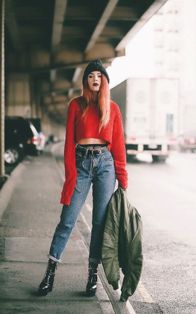 20 Cool Winter Outfits With Crop Jeans - Styleoholic