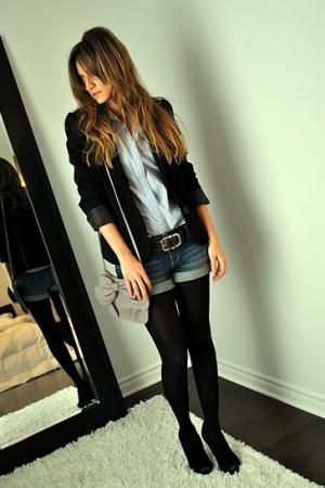 Jean short and stockings | Winter Styles | Pinterest | Shorts