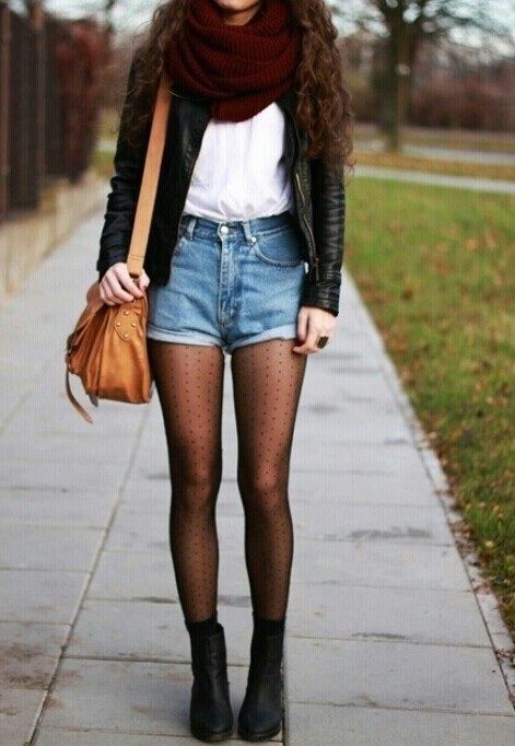 Winter Outfits With Denim Shorts