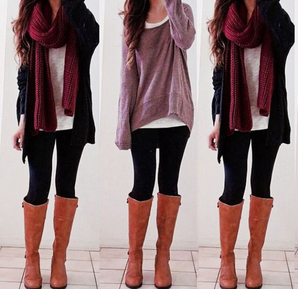 Winter Outfits With Knitted Scarves
