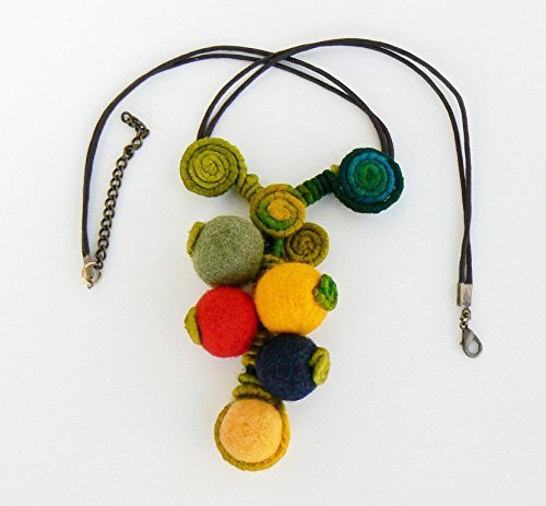 Amazon.com: Felt Large pendant, Wire wrapped necklace, Fiber