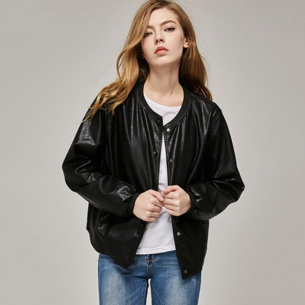 Best 15 Leather Bomber Jacket Outfit Ideas for Women - FMag.com
