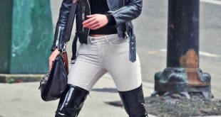 20 Women Outfit Ideas With Patent Leather Boots - Styleoholic