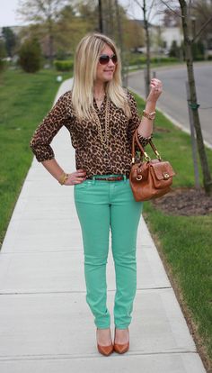 82 Best Mint Jeans Outfit images | Green pants, Moda femenina