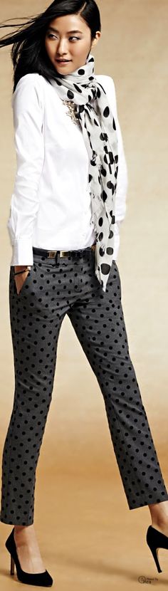 8 Best Polka dot scarf images | Womens fashion, Fashion outfits