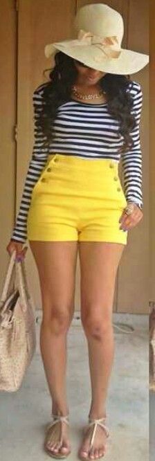 7 Best Yellow shorts outfit images | Casual outfits, Casual clothes