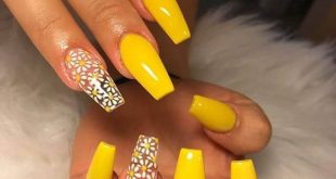 50 Gorgeous Yellow Acrylic Nails to Spice Up Your Fashion | FASHION